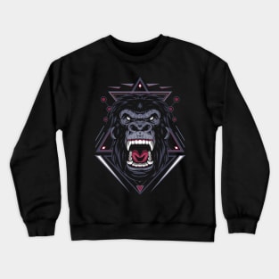 ferocious the gorilla head Crewneck Sweatshirt